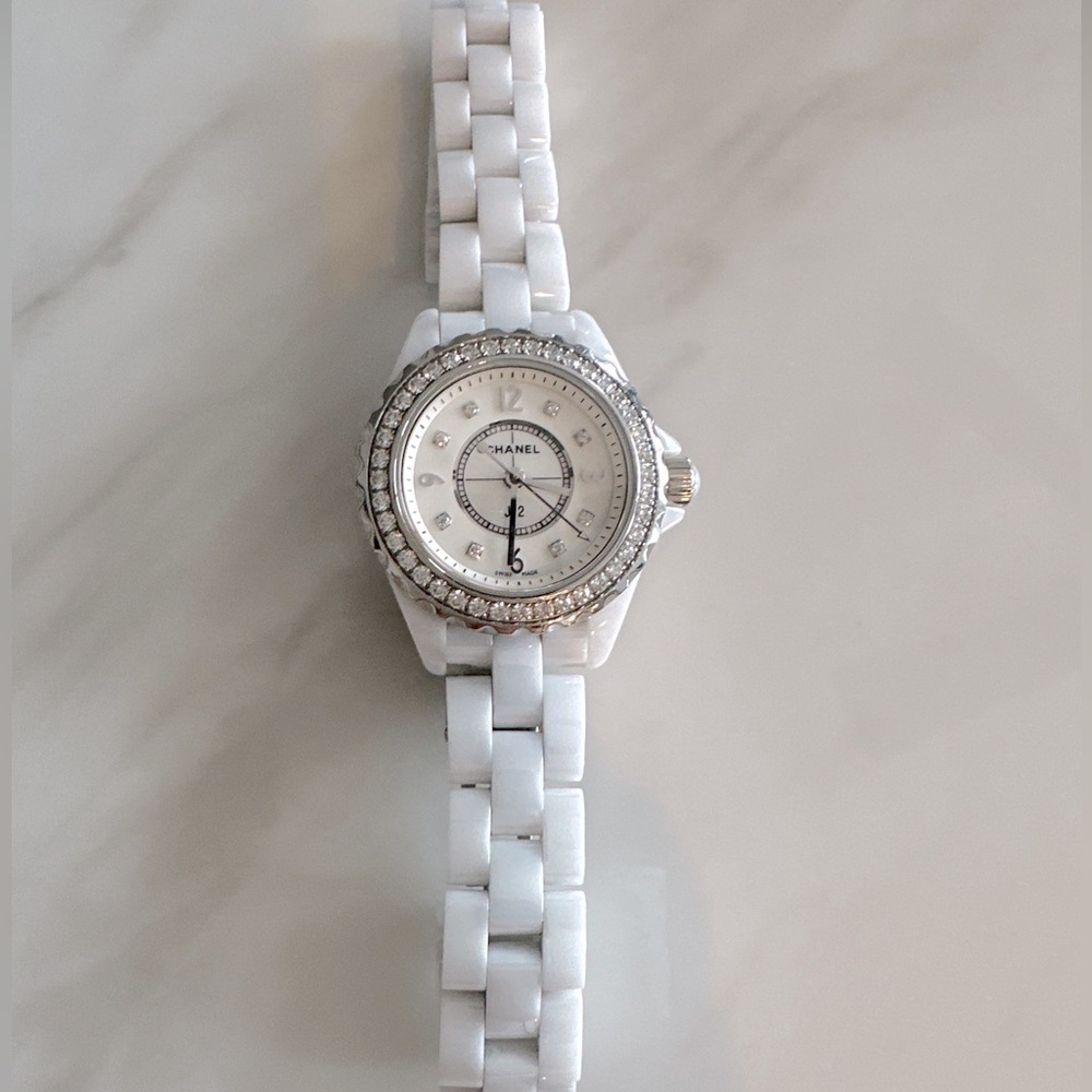 Chanel J12 H2572 Diamond Bezel White Women’s Watch